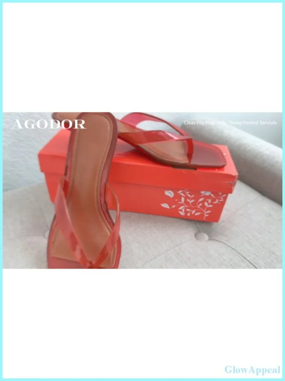 Jelly Thong Heeled Sandals for Women Clear Low Kitten Heels Mules Comfortable